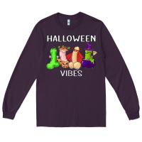 Plum halloween vibes dick tie dye hippie retro lazy costume Long Sleeve Tee - ArtMosaic
