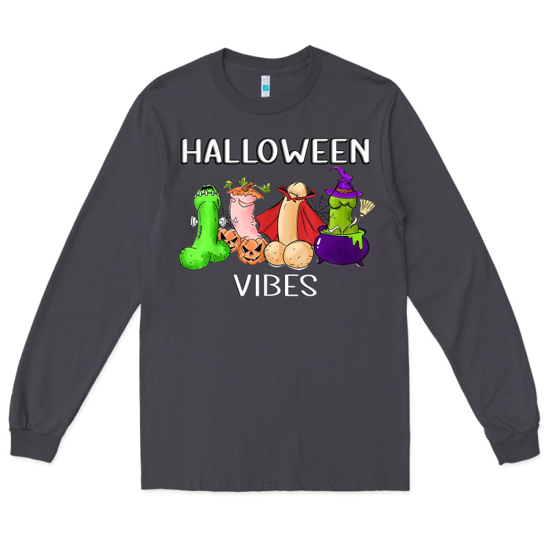 Halloween Vibes Dick Tie Dye Hippie Retro Lazy Costume Long Sleeve Tee by ArtMosaic | Teevron