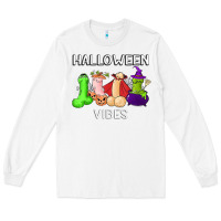 White halloween vibes dick tie dye hippie retro lazy costume Long Sleeve Tee - ArtMosaic