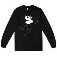 Black felix the cat whistling Long Sleeve Tee - ArtMosaic