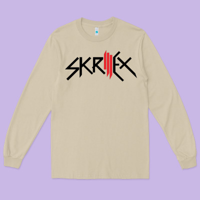 White Skrillex Long Sleeve Tee Designed By Artmosaic