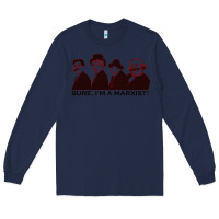 Navy sure i'm a marxist Long Sleeve Tee - ArtMosaic