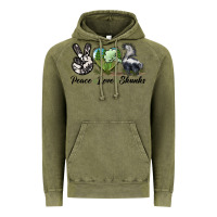 Vintage Olive Peace Love Skunks Vintage Hoodie - LillyAllenDesigns
