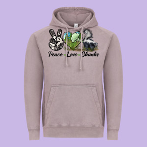 Peace Love Skunks Vintage Hoodie Designed By Lillyallendesigns