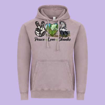 Peace Love Skunks Vintage Hoodie Designed By Lillyallendesigns