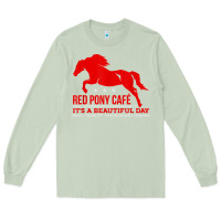 Matcha Red Pony Cafe, Funny cute horse lover Long Sleeve Tee - ArtMosaic