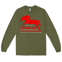 Army Green Red Pony Cafe, Funny cute horse lover Long Sleeve Tee - ArtMosaic