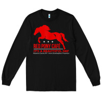 Black Red Pony Cafe, Funny cute horse lover Long Sleeve Tee - ArtMosaic