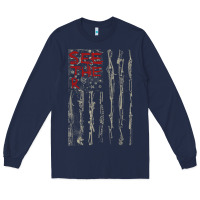Navy Seether Bone Flag Long Sleeve Tee - ArtMosaic