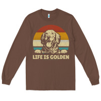 Golden Retriever Dog Life Is Golden Retro Vintage Long Sleeve Tee | Teevron