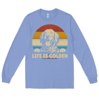 Colony Blue Golden Retriever Dog Life is golden retro vintage Long Sleeve Tee - ArtMosaic