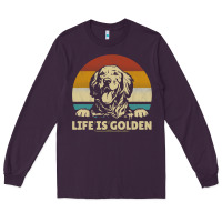 Plum Golden Retriever Dog Life is golden retro vintage Long Sleeve Tee - ArtMosaic