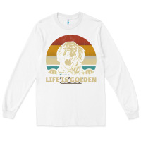 White Golden Retriever Dog Life is golden retro vintage Long Sleeve Tee - ArtMosaic