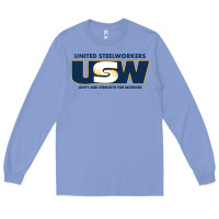 Colony Blue United Steelworkers - Unity and Strength for Worke Long Sleeve Tee - ArtMosaic