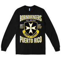 Black Borinqueneers Puerto Rico Flag Honor Et Fidelitas Long Sleeve Tee - ArtMosaic