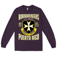 Plum Borinqueneers Puerto Rico Flag Honor Et Fidelitas Long Sleeve Tee - ArtMosaic