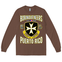 Chestnut Borinqueneers Puerto Rico Flag Honor Et Fidelitas Long Sleeve Tee - ArtMosaic