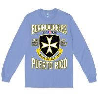 Colony Blue Borinqueneers Puerto Rico Flag Honor Et Fidelitas Long Sleeve Tee - ArtMosaic