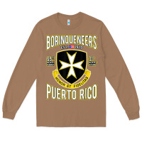 Toasted Coconut Borinqueneers Puerto Rico Flag Honor Et Fidelitas Long Sleeve Tee - ArtMosaic