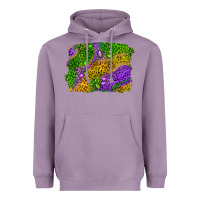 Lavender Leopard Gemstone Mardi Gras Heavyweight Hoodie - RanaPortraitStore