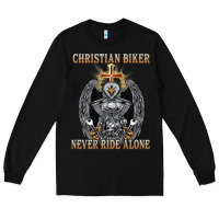 Black jesus christian biker never ride alone Long Sleeve Tee - ArtMosaic