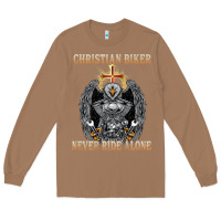 Toasted Coconut jesus christian biker never ride alone Long Sleeve Tee - ArtMosaic