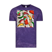 Cloud Purple mexican chili and pepper seamless pattern Vintage Tee - BundleAndBundleShop