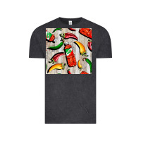 Vintage Black mexican chili and pepper seamless pattern Vintage Tee - BundleAndBundleShop