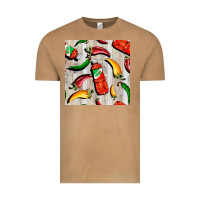 Vintage Camel mexican chili and pepper seamless pattern Vintage Tee - BundleAndBundleShop