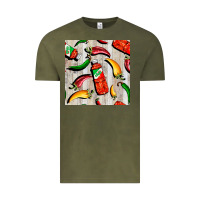 Vintage Olive mexican chili and pepper seamless pattern Vintage Tee - BundleAndBundleShop