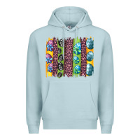 Blue Mist easter eggs and leopard brushstrokes Premium Hoodie - Artiststas