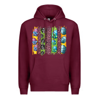 Burgundy easter eggs and leopard brushstrokes Premium Hoodie - Artiststas