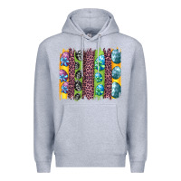 Heather Grey easter eggs and leopard brushstrokes Premium Hoodie - Artiststas