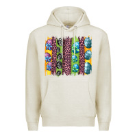 Oatmeal Heather easter eggs and leopard brushstrokes Premium Hoodie - Artiststas