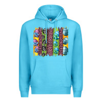 Ocean Blue easter eggs and leopard brushstrokes Premium Hoodie - Artiststas