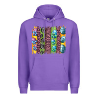 Purple easter eggs and leopard brushstrokes Premium Hoodie - Artiststas