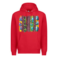 Red easter eggs and leopard brushstrokes Premium Hoodie - Artiststas