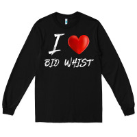 Black i love heart bid whist card game t shirt Long Sleeve Tee - ArtMosaic