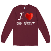 Burgundy i love heart bid whist card game t shirt Long Sleeve Tee - ArtMosaic