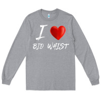 Heather Grey i love heart bid whist card game t shirt Long Sleeve Tee - ArtMosaic
