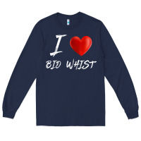 Navy i love heart bid whist card game t shirt Long Sleeve Tee - ArtMosaic