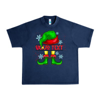 Navy Elf Your Text Urban Heavy Tee - CowhideDigitalArt