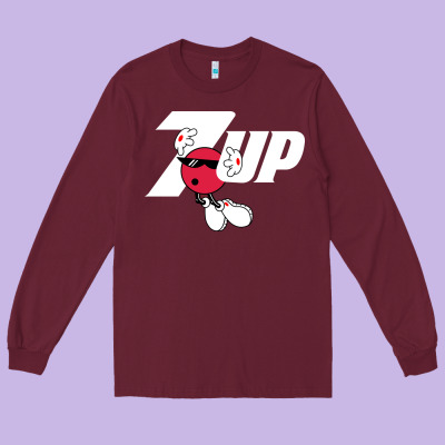 Cool Spot,uncola 7up Long Sleeve Tee Designed By Artmosaic