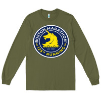Army Green boston marathon Long Sleeve Tee - ArtMosaic