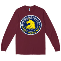 Burgundy boston marathon Long Sleeve Tee - ArtMosaic