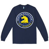 Navy boston marathon Long Sleeve Tee - ArtMosaic