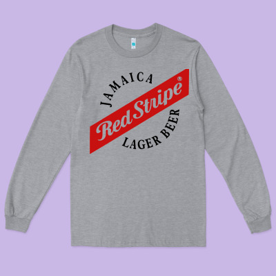Jamaica Red Stripe Lager Beer Long Sleeve Tee Designed By Artmosaic