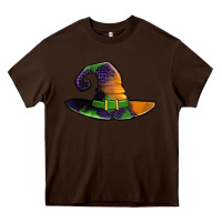 Chocolate Brown Purple leopard witch hat Heavy Core Tee - Jasminsmagicworld