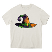 Cream Purple leopard witch hat Heavy Core Tee - Jasminsmagicworld