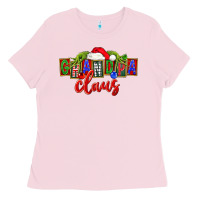 Bubblegum Pink Christmas Grandpa Claus Ladies Tee - FaDigitalArtStudio